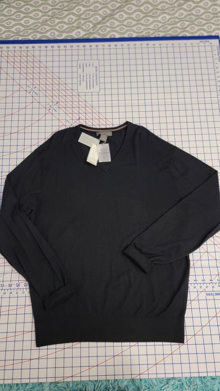 Cremieux Mens New $95 Supima Cotton Long Sleeve V-Neck Sweater XL Black